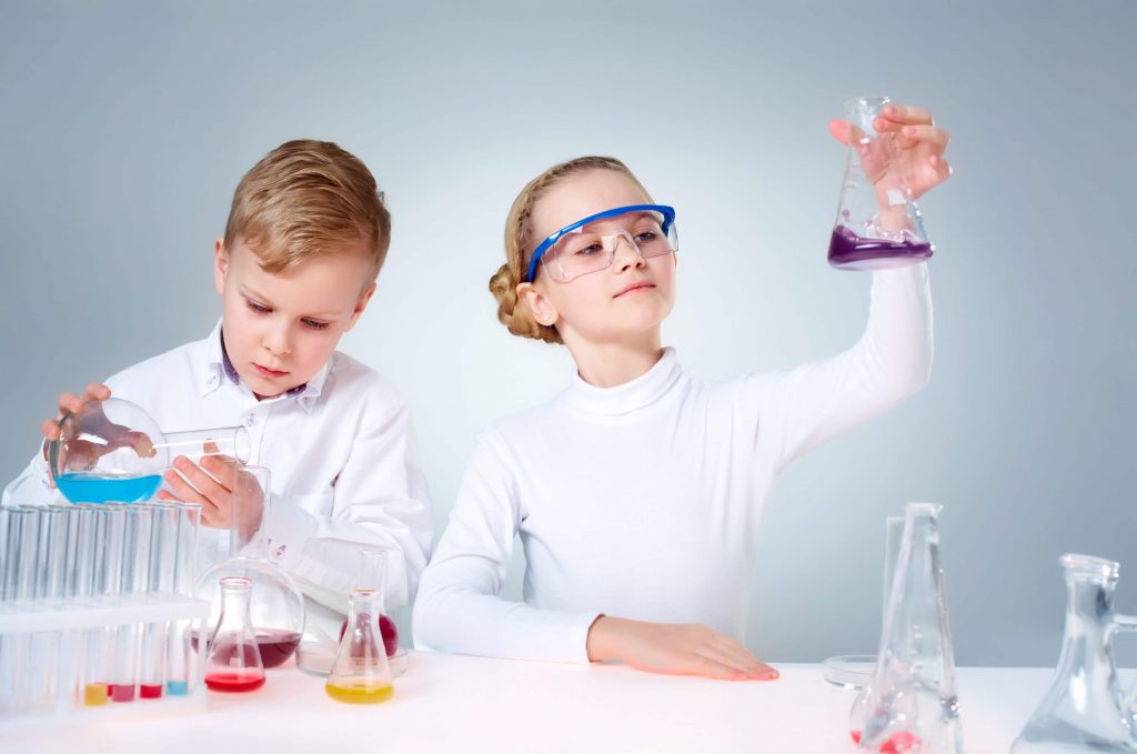 Kids doing chemistry