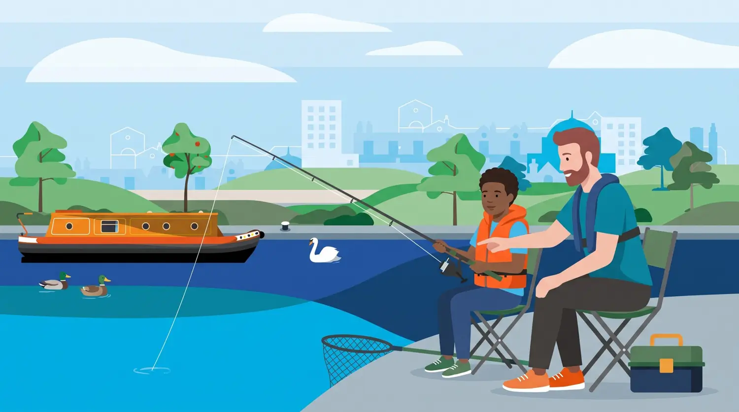 E5RTVM3: Let’s Fish! Learn How to Fish Sessions at Birmingham and Fazeley Canal Tamworth Dog Lane