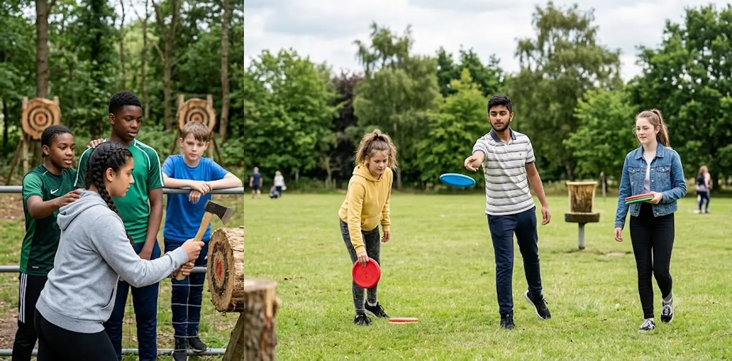 E1PXE07: Teen Scheme Ackers Axe Throwing and Disc Golf at Sacred Heart Church